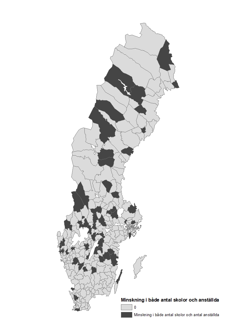 Minskning både antal och antal anställda
